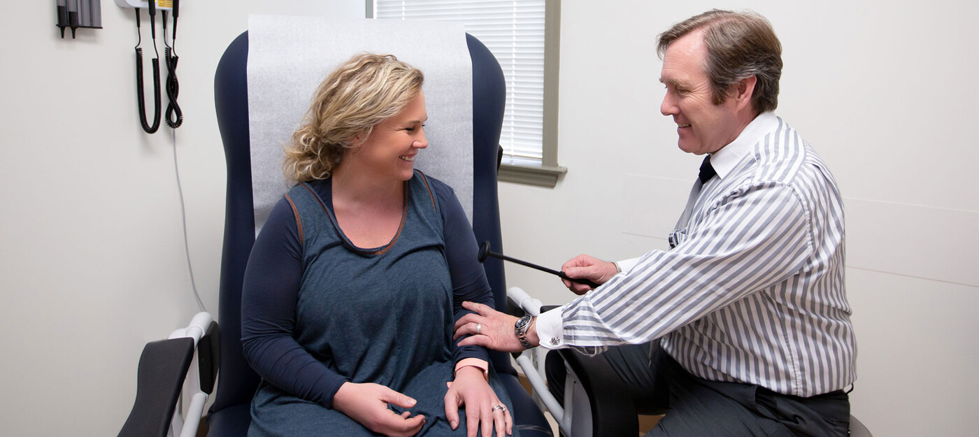 A provider meets with a patient