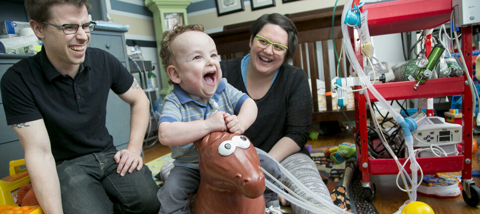 Collier Hart with parents, Natalie and Eric Hart