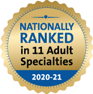 Duke University Hospital is ranked nationally in 10 specialties