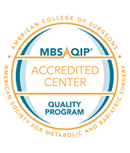 A badge from the American College of Surgeons and American Society for Metabolic and Bariatric Surgery for an Accredited Center Quality Program 